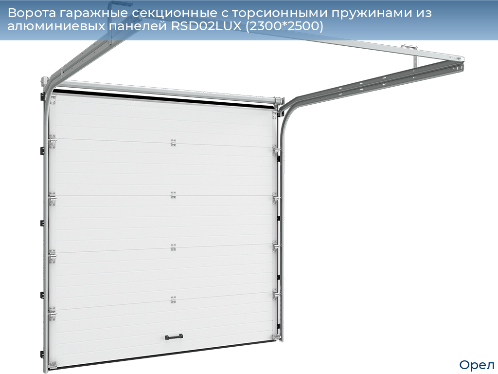 Ворота гаражные секционные с торсионными пружинами из алюминиевых панелей RSD02LUX (2300*2500), orel.doorhan.ru