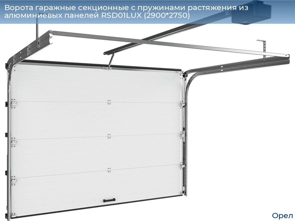 Ворота гаражные секционные с пружинами растяжения из алюминиевых панелей RSD01LUX (2900*2750), orel.doorhan.ru
