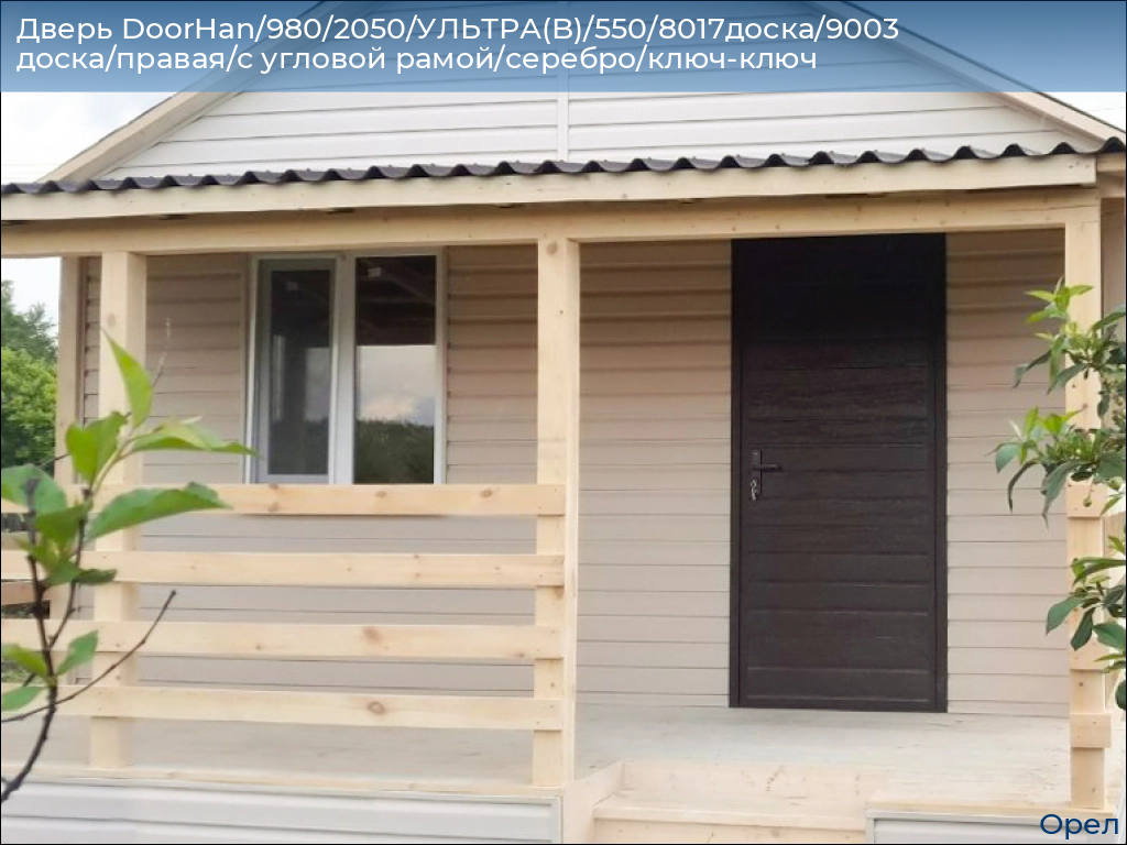 Дверь DoorHan/980/2050/УЛЬТРА(B)/550/8017доска/9003 доска/правая/с угловой рамой/серебро/ключ-ключ, orel.doorhan.ru