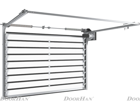 Скоростные секционные ворота из алюминиевых сэндвич-панелей с торсионным механизмом isd01-parking, orel.doorhan.ru