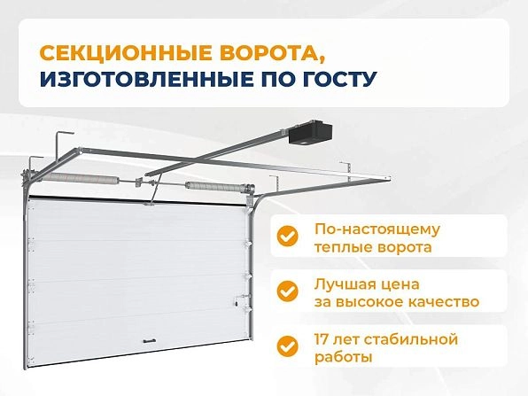 Секционные ворота 2500х2100 мм белые DoorHan RSD02, orel.doorhan.ru